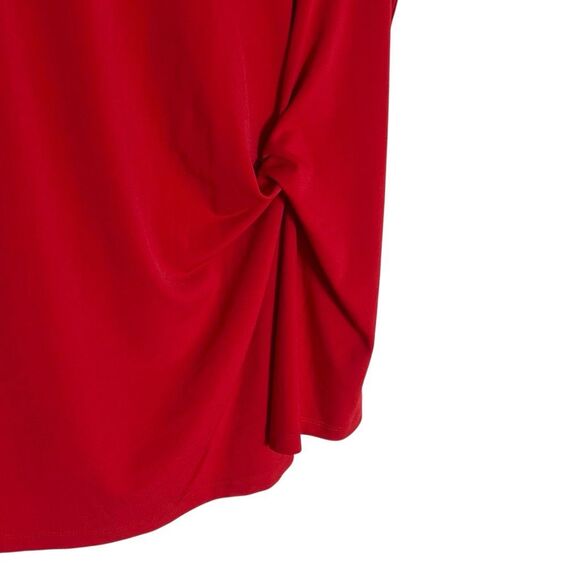 INC International Concepts Twisted Asymmetrical Short Sleeve Top Red Size 2X - Picture 4 of 7